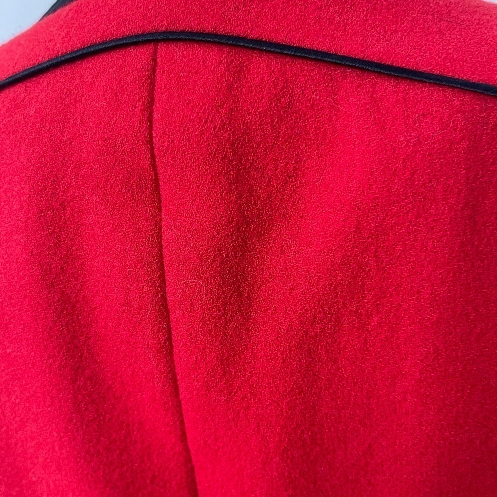 Koehler Vintage Womens Straight Skirt Suit Set 100% Wool Red Black Open Jacket - Picture 5 of 12